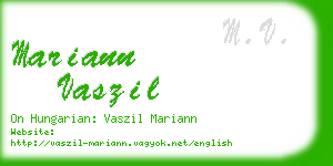 mariann vaszil business card